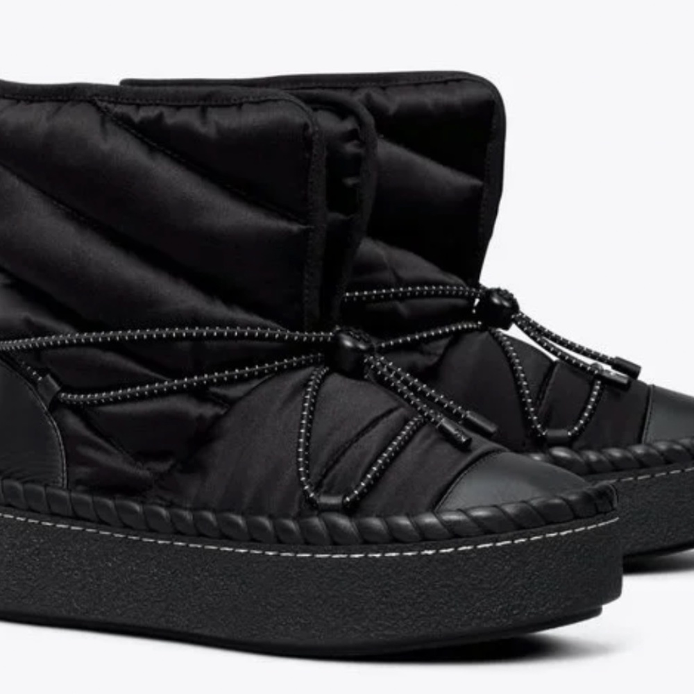 NIB Tory Burch LEATHER TRIM SHEARLING LINING Sleeping Bag Boot BOOTIES sz 7